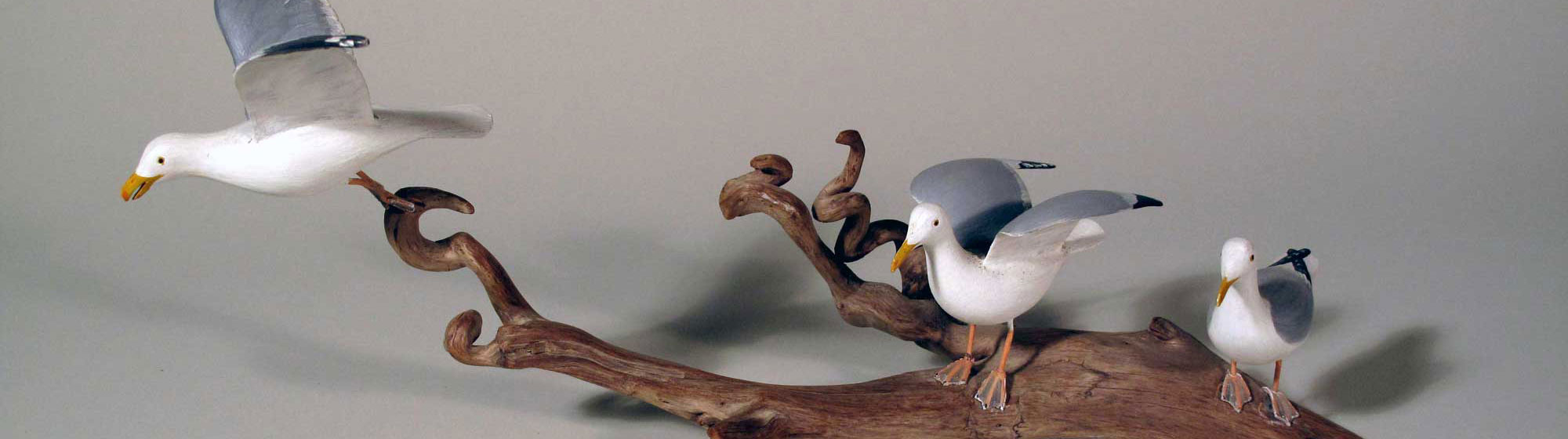 wooden bird carvings
